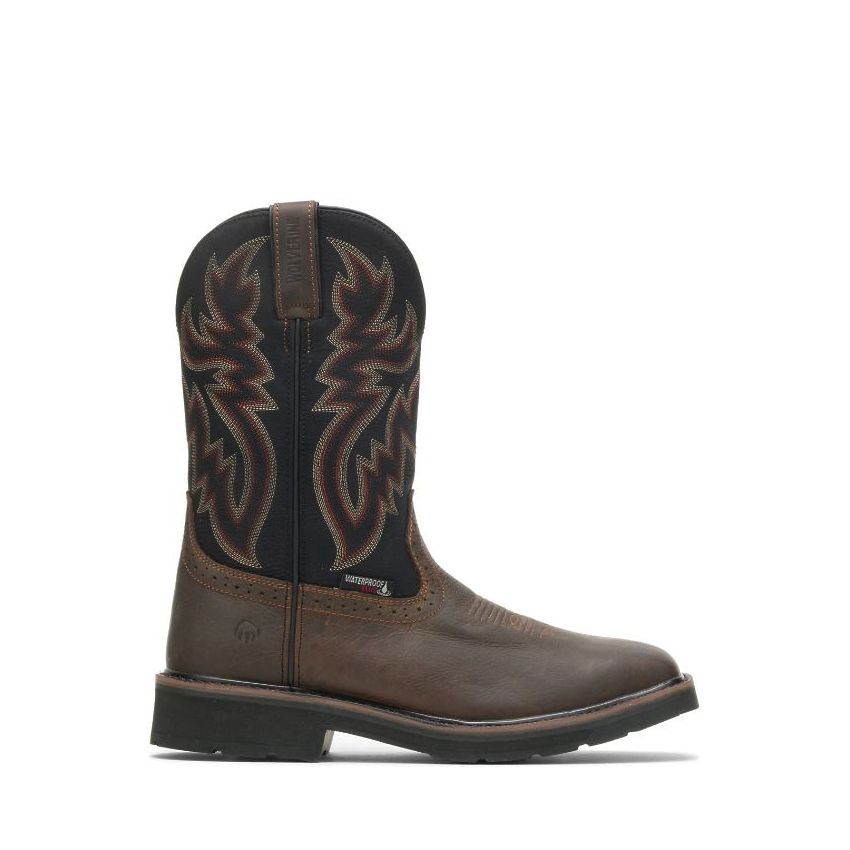 SPECIAL OFFER | WOLVERINE MEN'S RANCHER WATERPROOF STEEL-TOE WELLINGTON-Black/Brown
