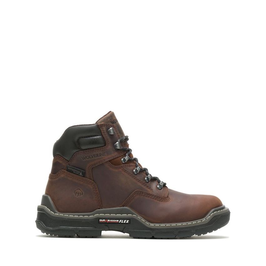 SPECIAL OFFER | WOLVERINE MEN'S RAIDER DURASHOCKS WATERPROOF 6" WORK BOOT-Peanut