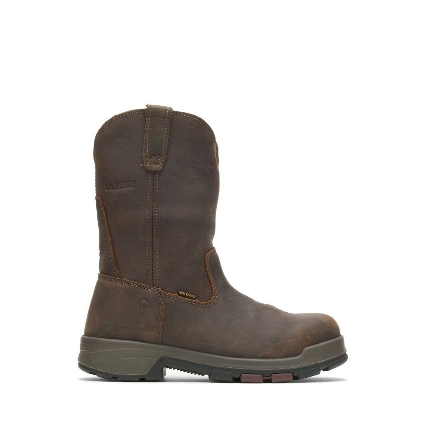 SPECIAL OFFER | WOLVERINE MEN'S CABOR EPX WATERPROOF COMPOSITE TOE WELLINGTON-Dark Brown