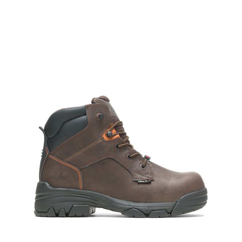 SPECIAL OFFER | WOLVERINE MEN'S MERLIN WATERPROOF COMPOSITE-TOE 6" WORK BOOT-Brown