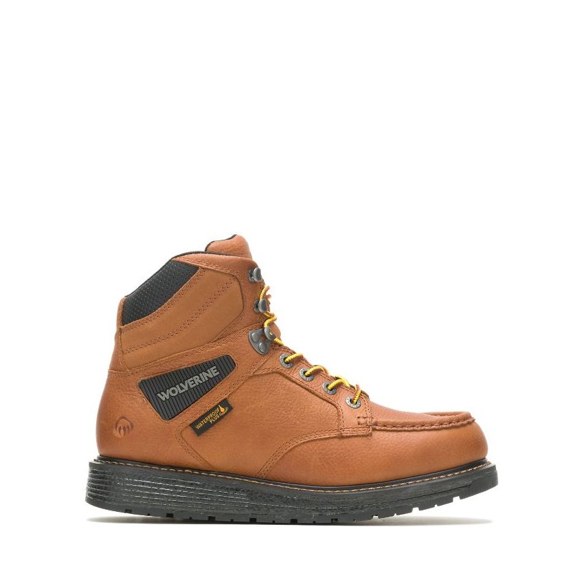 SPECIAL OFFER | WOLVERINE MEN'S HELLCAT ULTRASPRING MOC TOE WEDGE 6" WORK BOOT-Tan