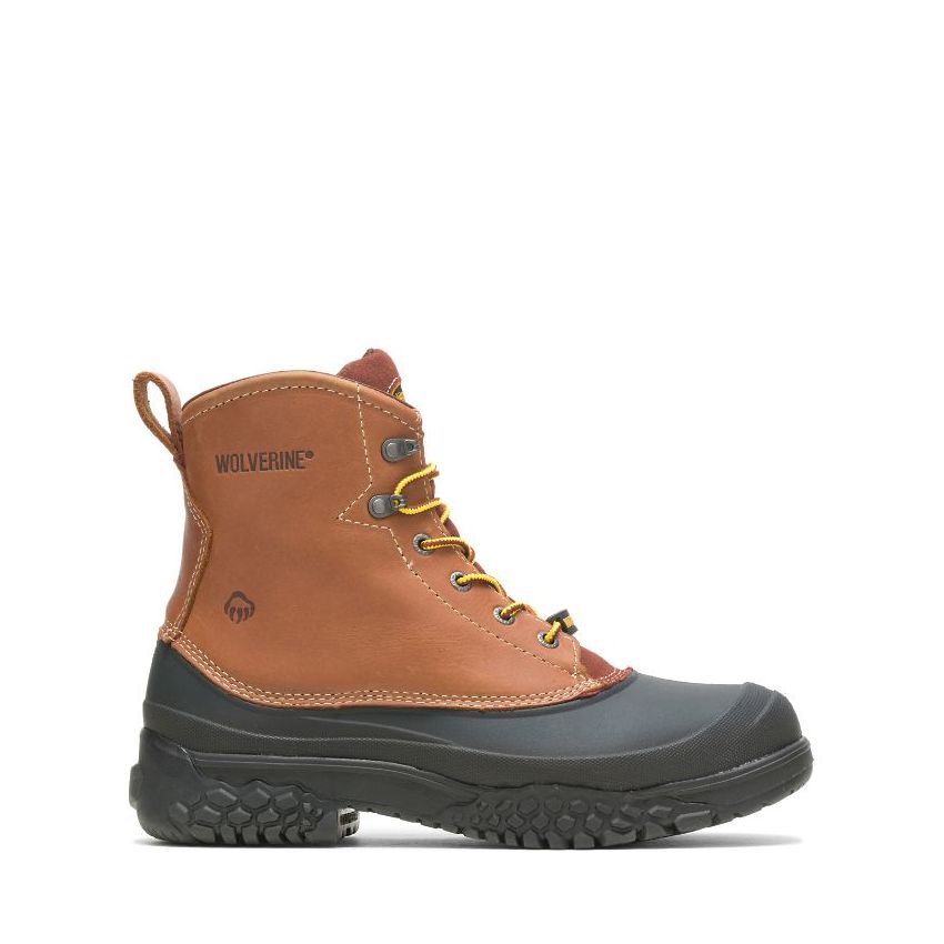 SPECIAL OFFER | WOLVERINE MEN'S SWAMPMONSTER WATERPROOF STEEL TOE 6" WORK BOOT-Brown