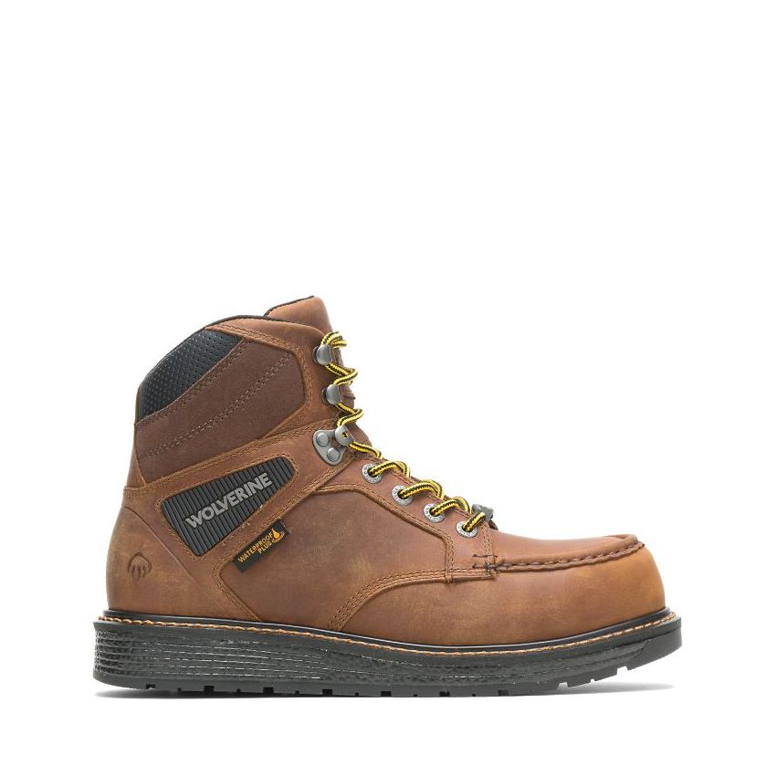SPECIAL OFFER | WOLVERINE MEN'S HELLCAT ULTRASPRING MOC TOE WEDGE 6" CARBONMAX WORK BOOT-Tobacco
