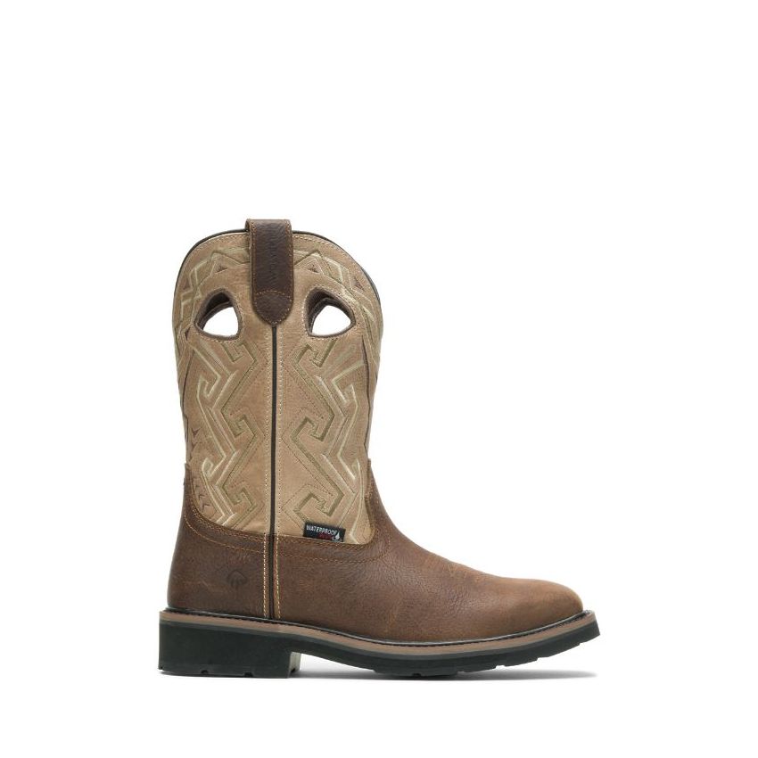 SPECIAL OFFER | WOLVERINE WOMEN'S RANCHER AZTEC STEEL-TOE WELLINGTON WORK BOOT-Bone