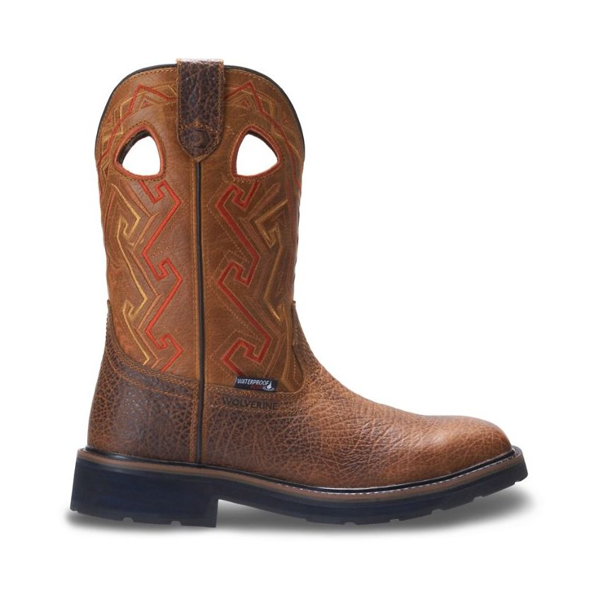 SPECIAL OFFER | WOLVERINE MEN'S RANCHER AZTEC STEEL-TOE WELLINGTON WORK BOOT-Tan