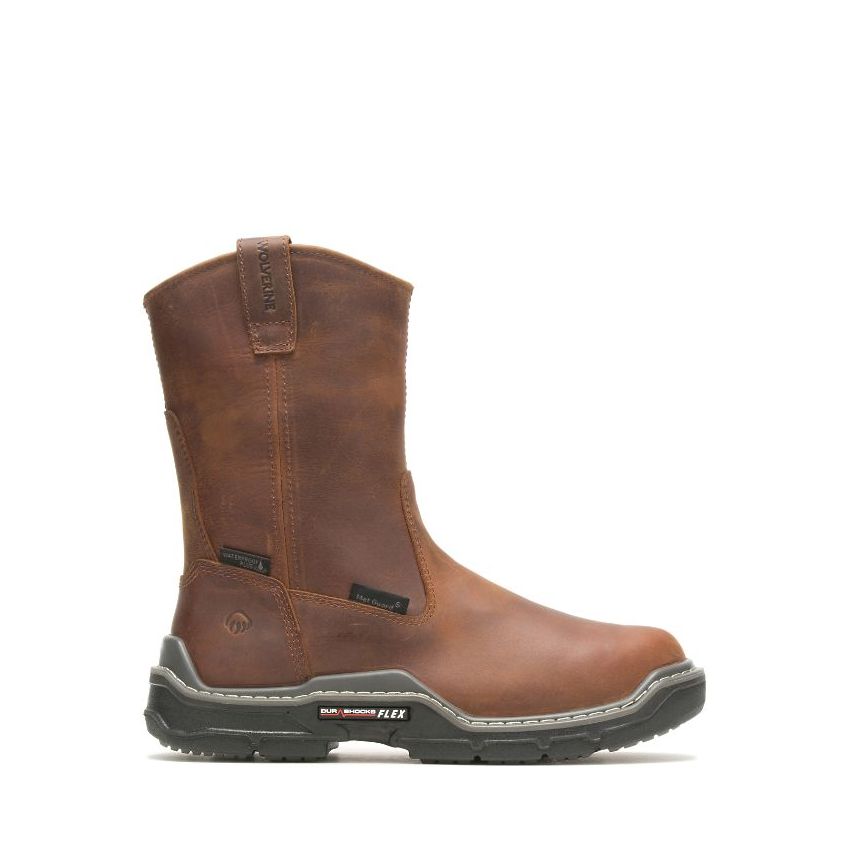 SPECIAL OFFER | WOLVERINE MEN'S RAIDER DURASHOCKS WATERPROOF MET-GUARD WELLINGTON-Peanut