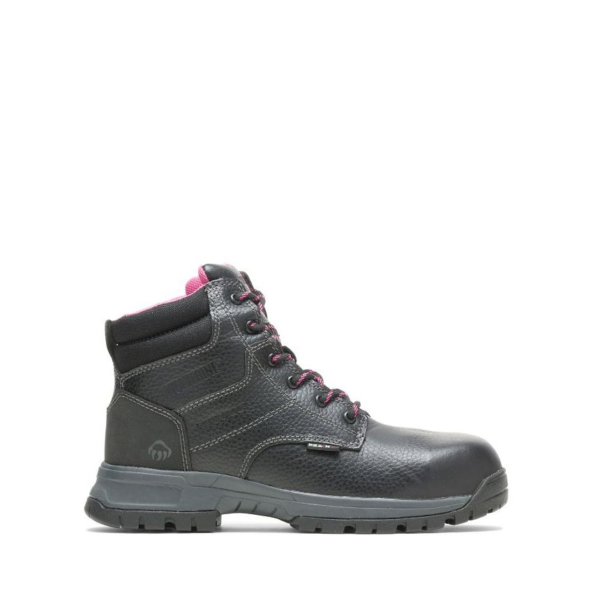 SPECIAL OFFER | WOLVERINE WOMEN'S PIPER WATERPROOF COMPOSITE-TOE 6" WORK BOOT-Black